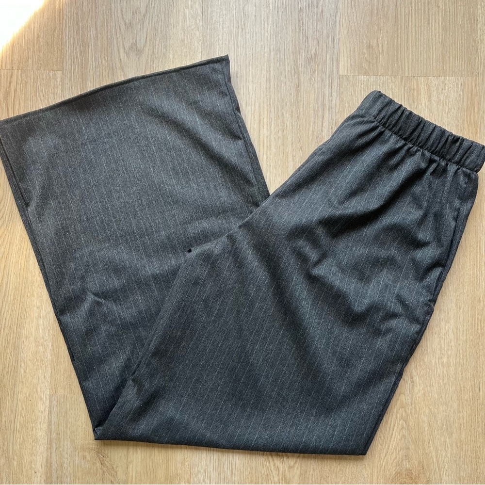 NWT UO Pinstripe Pull-On Dark Gray Trousers - Picture 4 of 10